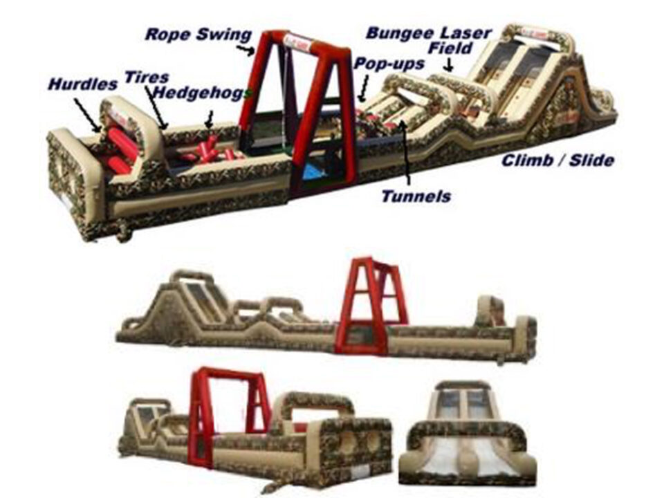 Double Inflatable Wipeout Eliminator Meltdown Extreme Game Dubai, UAE
