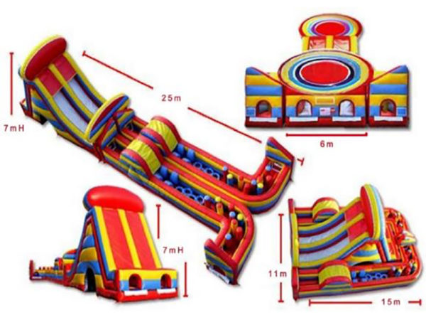 Double Inflatable Wipeout Eliminator Meltdown Extreme Game Dubai, UAE