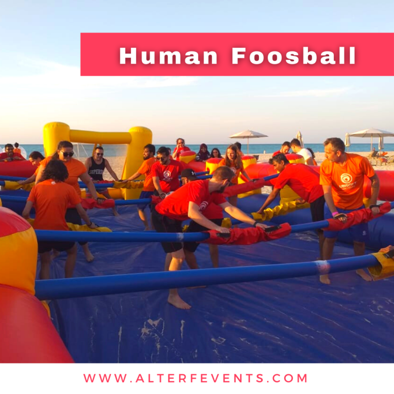 Human Foosball Rental Dubai Inflatable Giant Life Size Foosball Court