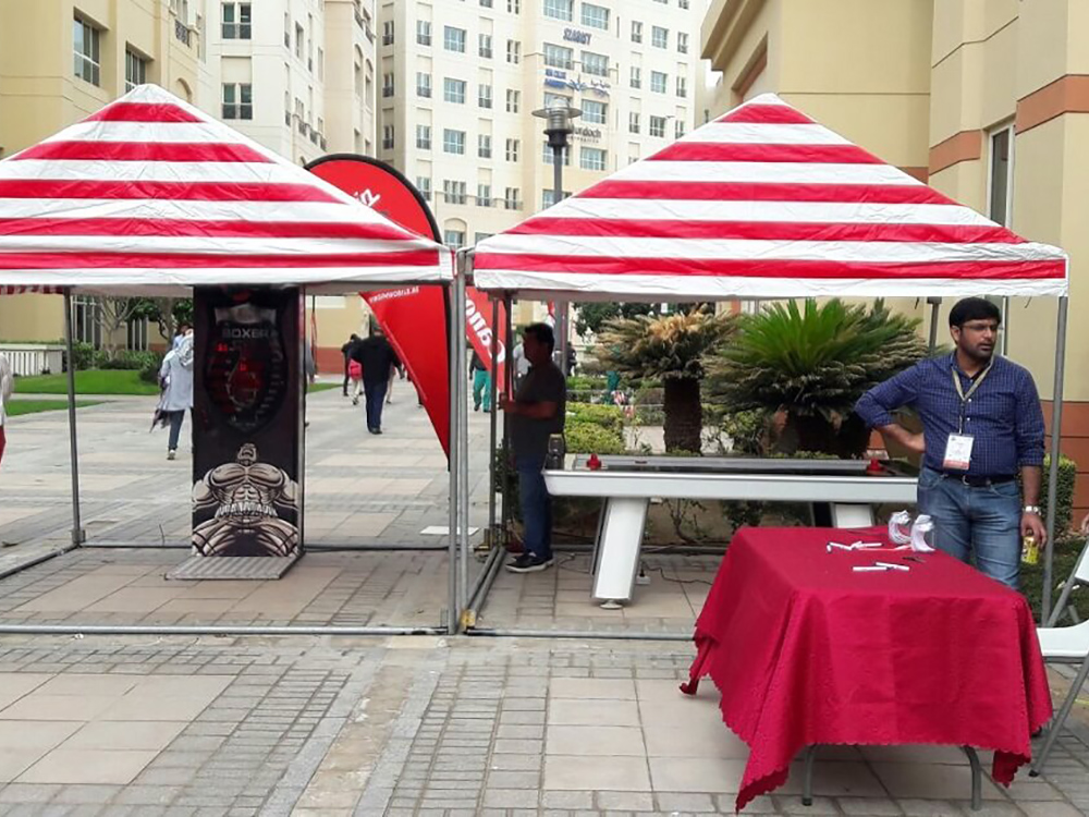 Red and White Carnival Booth Hire