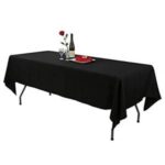 buffet table with black cover