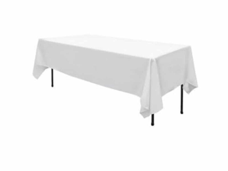 buffet table with white cover